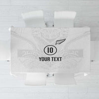 Custom New Zealand Football Tablecloth The Whites-Sporty T90 Style LT03 White - Polynesian Pride