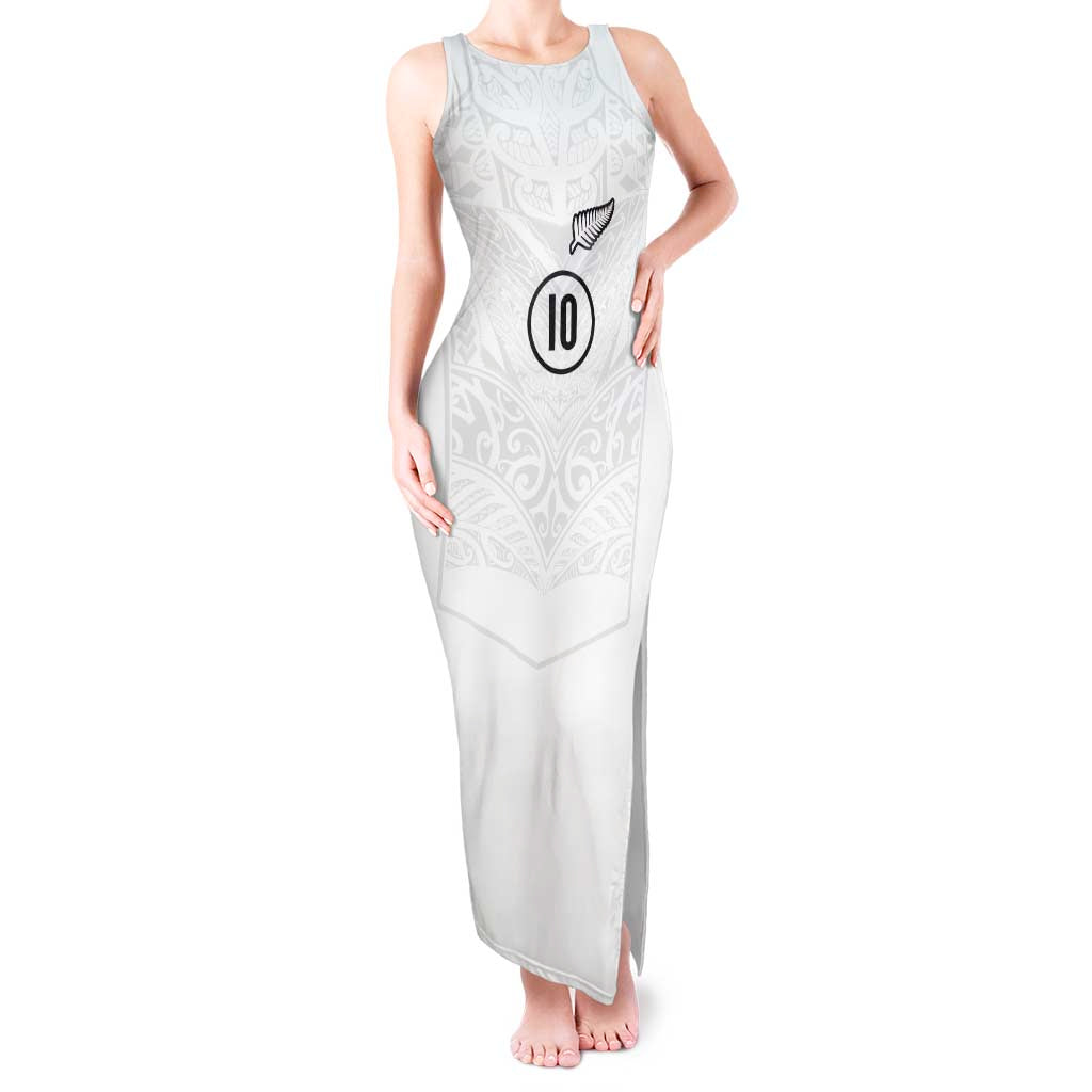 Custom New Zealand Football Tank Maxi Dress The Whites-Sporty T90 Style LT03 Women White - Polynesian Pride