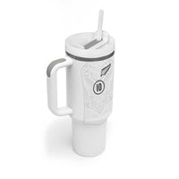 Custom New Zealand Football Tumbler With Handle The Whites-Sporty T90 Style LT03 - Polynesian Pride
