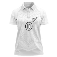 Custom New Zealand Football Women Polo Shirt The Whites-Sporty T90 Style LT03 Female White - Polynesian Pride