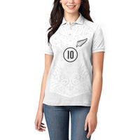 Custom New Zealand Football Women Polo Shirt The Whites-Sporty T90 Style LT03 - Polynesian Pride