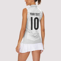 Custom New Zealand Football Women Sleeveless Polo Shirt The Whites-Sporty T90 Style LT03 - Polynesian Pride