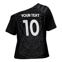 Custom Aotearoa Rugby Cross Shoulder Shirt The Blacks-Sporty T90 Style - Polynesian Pride