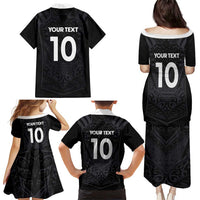 Custom Aotearoa Rugby Family Matching Puletasi and Hawaiian Shirt The Blacks-Sporty T90 Style LT03 - Polynesian Pride