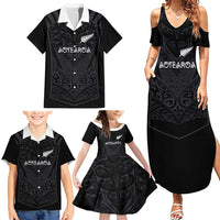 Custom Aotearoa Rugby Family Matching Summer Maxi Dress and Hawaiian Shirt The Blacks-Sporty T90 Style LT03 - Polynesian Pride