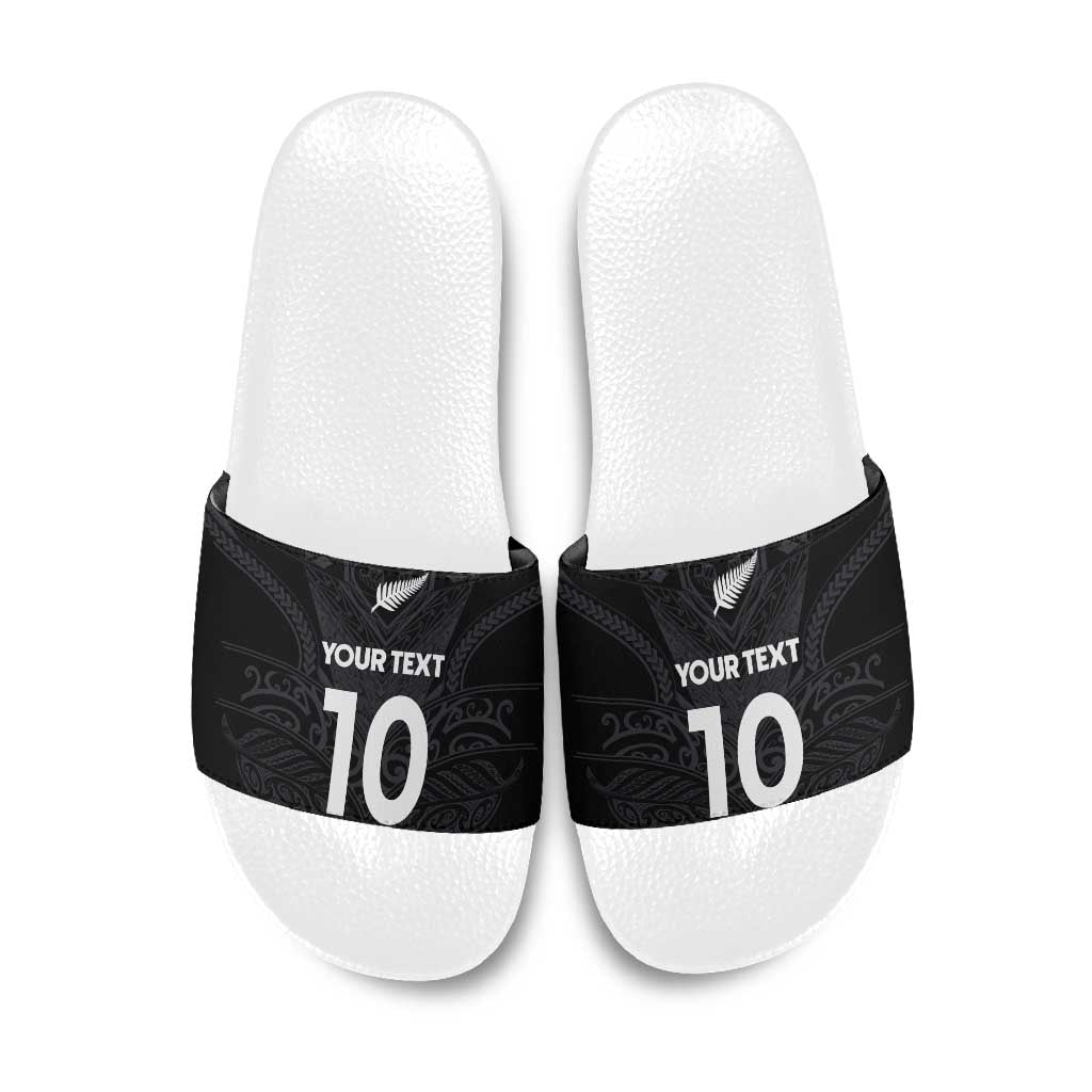 Custom Aotearoa Rugby Slide Sandals The Blacks-Sporty T90 Style LT03 Black - Polynesian Pride