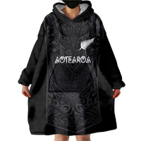 Custom Aotearoa Rugby Wearable Blanket Hoodie The Blacks-Sporty T90 Style LT03 - Polynesian Pride