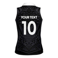 Custom Aotearoa Rugby Women Sleeveless Polo Shirt The Blacks-Sporty T90 Style LT03 - Polynesian Pride