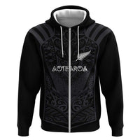 Custom Aotearoa Rugby Zip Hoodie The Blacks-Sporty T90 Style LT03 Zip Hoodie Black - Polynesian Pride