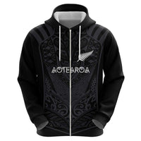 Custom Aotearoa Rugby Zip Hoodie The Blacks-Sporty T90 Style LT03 - Polynesian Pride