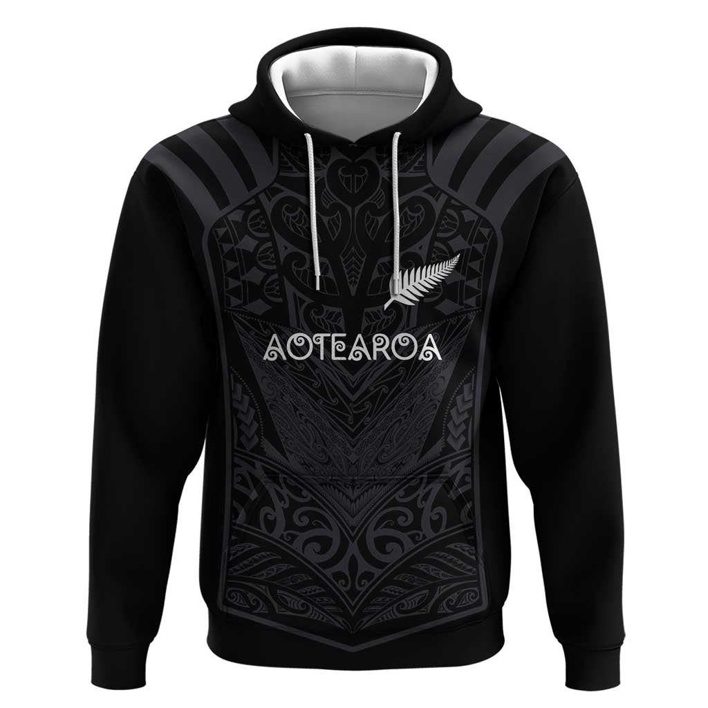 Custom Aotearoa Rugby Zip Hoodie The Blacks-Sporty T90 Style LT03 Pullover Hoodie Black - Polynesian Pride