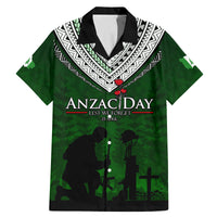 Norfolk Island ANZAC Day Family Matching Mermaid Dress and Hawaiian Shirt Soldier Lest We Forget Camouflage LT03 Dad's Shirt - Short Sleeve Green - Polynesian Pride