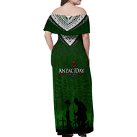 Norfolk Island ANZAC Day Family Matching Off Shoulder Maxi Dress and Hawaiian Shirt Soldier Lest We Forget Camouflage LT03 - Polynesian Pride