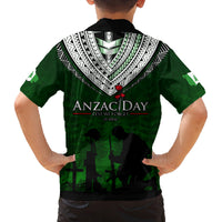 Norfolk Island ANZAC Day Family Matching Off Shoulder Short Dress and Hawaiian Shirt Soldier Lest We Forget Camouflage LT03 - Polynesian Pride