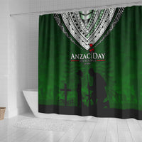 Norfolk Island ANZAC Day Shower Curtain Soldier Lest We Forget Camouflage LT03 - Polynesian Pride