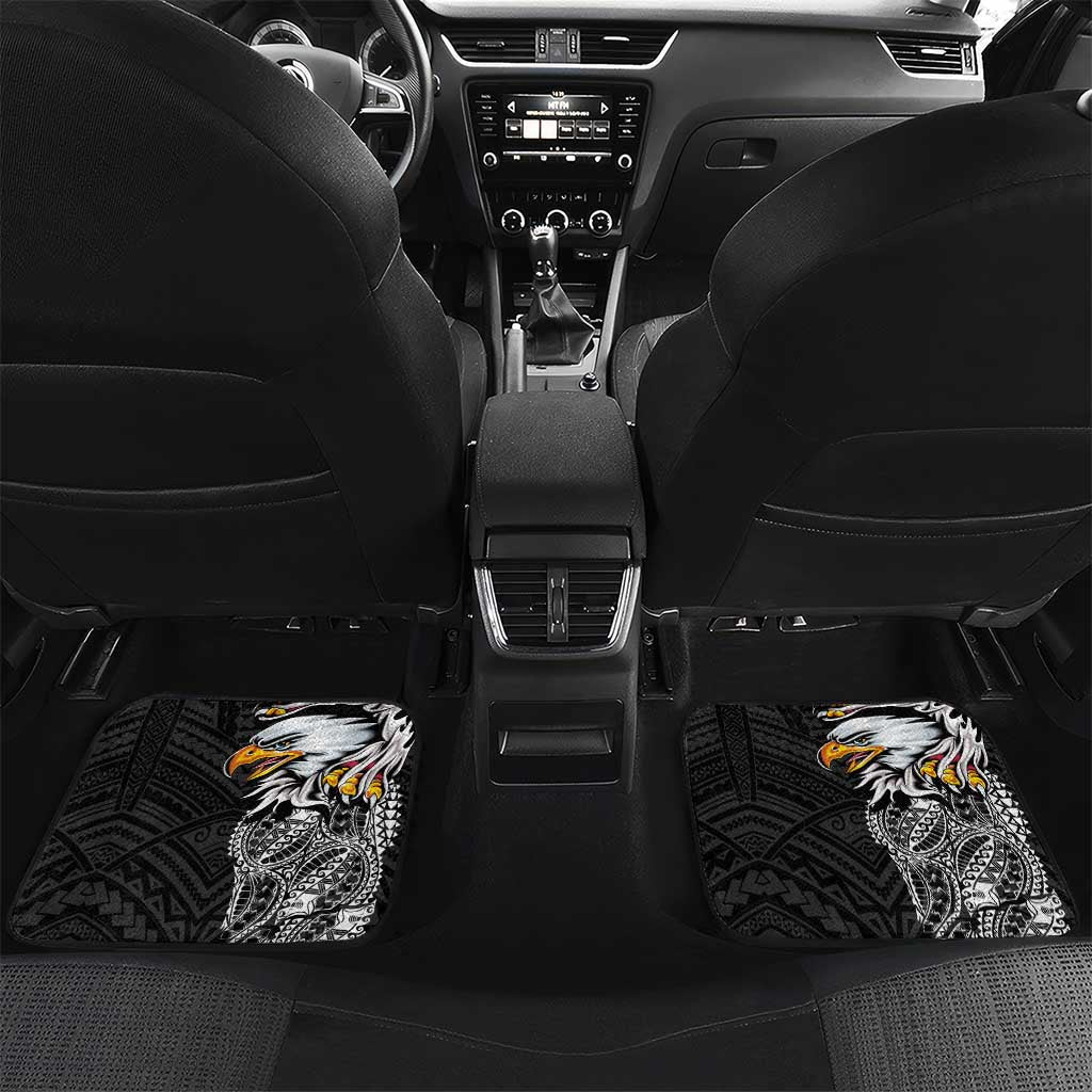 American Samoa Flag Day Car Mats Tribal Tattoo with Eagle Black