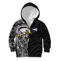 American Samoa Flag Day Kid Hoodie Tribal Tattoo with Eagle Black LT03 Zip Hoodie Black - Polynesian Pride