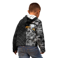 American Samoa Flag Day Kid Hoodie Tribal Tattoo with Eagle Black LT03 - Polynesian Pride