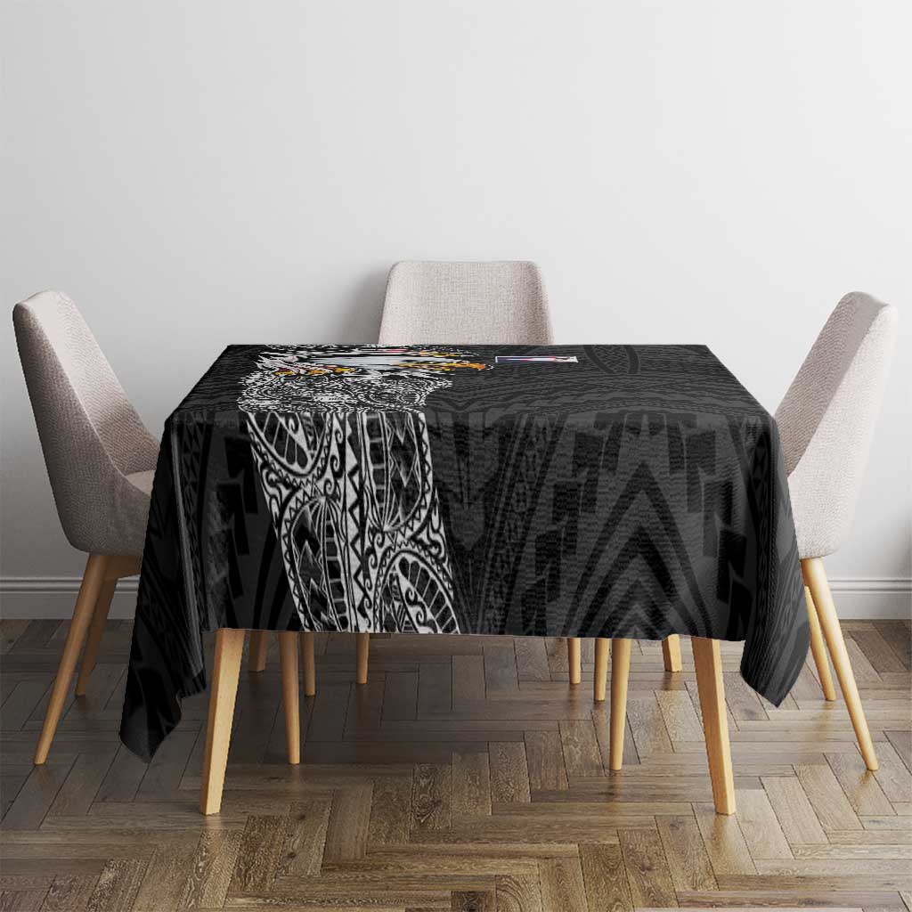 American Samoa Flag Day Tablecloth Tribal Tattoo with Eagle Black