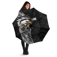 American Samoa Flag Day Umbrella Tribal Tattoo with Eagle Black