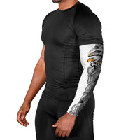 American Samoa Flag Day Arm Sleeves Tribal Tattoo with Eagle White