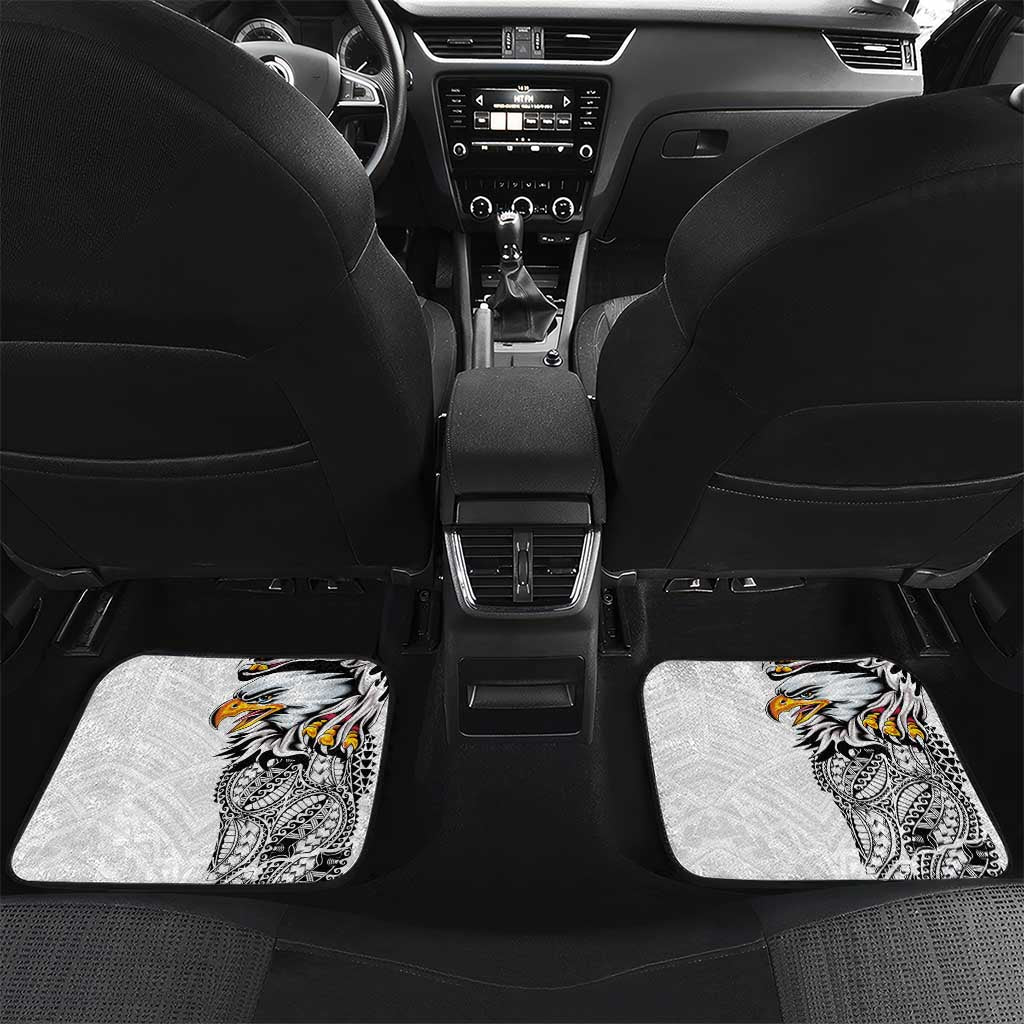 American Samoa Flag Day Car Mats Tribal Tattoo with Eagle White