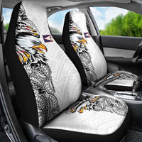 American Samoa Flag Day Car Seat Cover Tribal Tattoo with Eagle White LT03 - Polynesian Pride