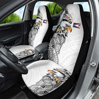 American Samoa Flag Day Car Seat Cover Tribal Tattoo with Eagle White LT03 - Polynesian Pride