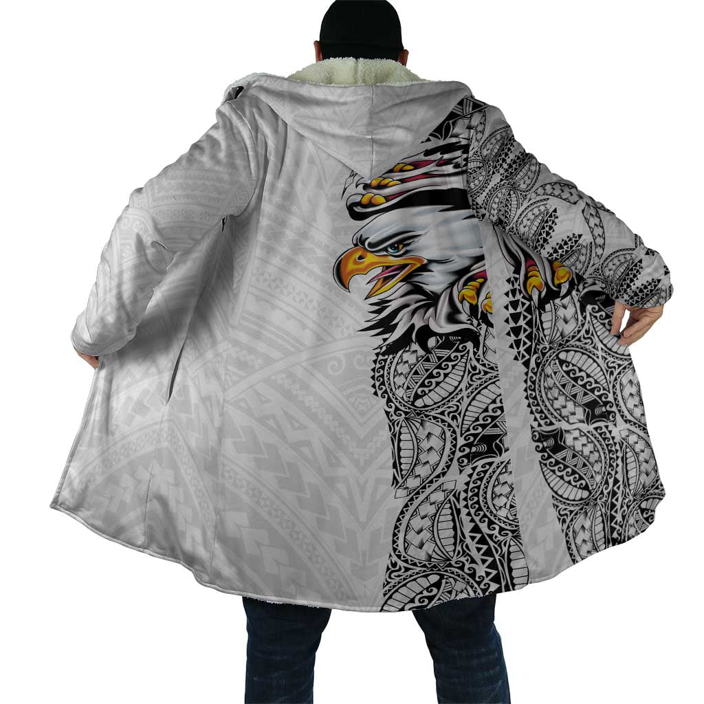 American Samoa Flag Day Cloak Tribal Tattoo with Eagle White
