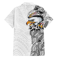 American Samoa Flag Day Family Matching Puletasi and Hawaiian Shirt Tribal Tattoo with Eagle White LT03 - Polynesian Pride
