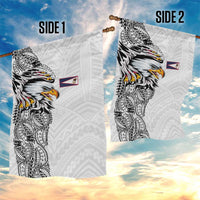 American Samoa Flag Day Garden Flag Tribal Tattoo with Eagle White