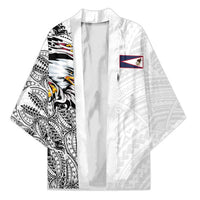 American Samoa Flag Day Kimono Tribal Tattoo with Eagle White