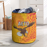 American Samoa Flag Day Laundry Basket Fautasi Race Pago Pago-Aeto Eagle Wings Tribal Style