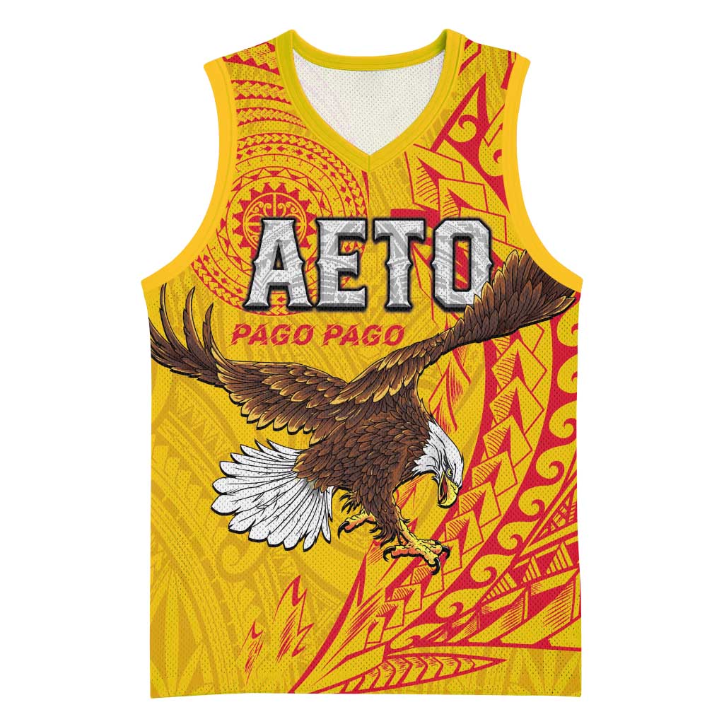 Personalised American Samoa Flag Day Basketball Jersey Fautasi Race Pago Pago-Aeto Eagle Wings Tribal Style LT03 Unisex Multicolor - Polynesian Pride