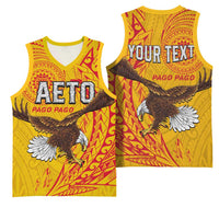 Personalised American Samoa Flag Day Basketball Jersey Fautasi Race Pago Pago-Aeto Eagle Wings Tribal Style LT03 - Polynesian Pride