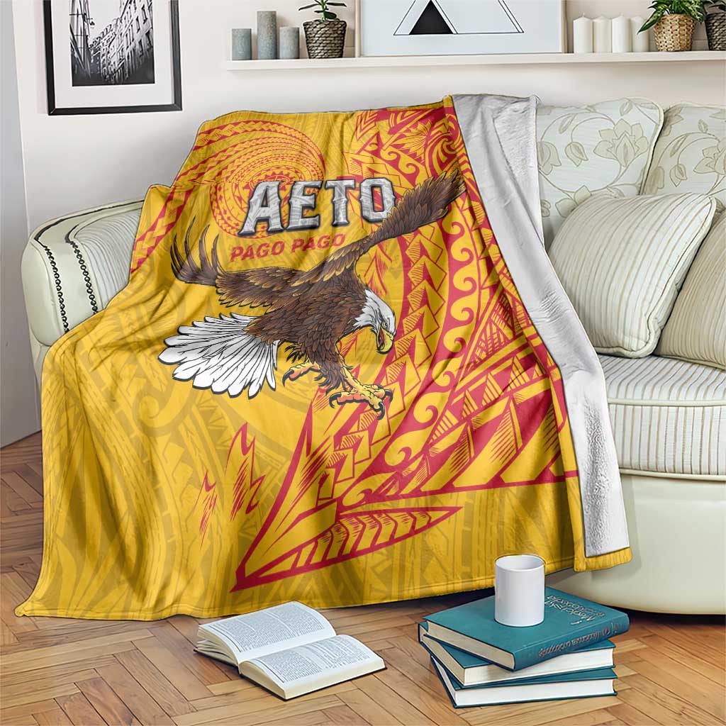 American Samoa Flag Day Blanket Fautasi Race Pago Pago-Aeto Eagle Wings Tribal Style