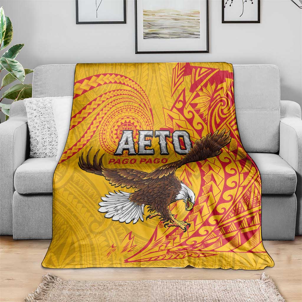 American Samoa Flag Day Blanket Fautasi Race Pago Pago-Aeto Eagle Wings Tribal Style