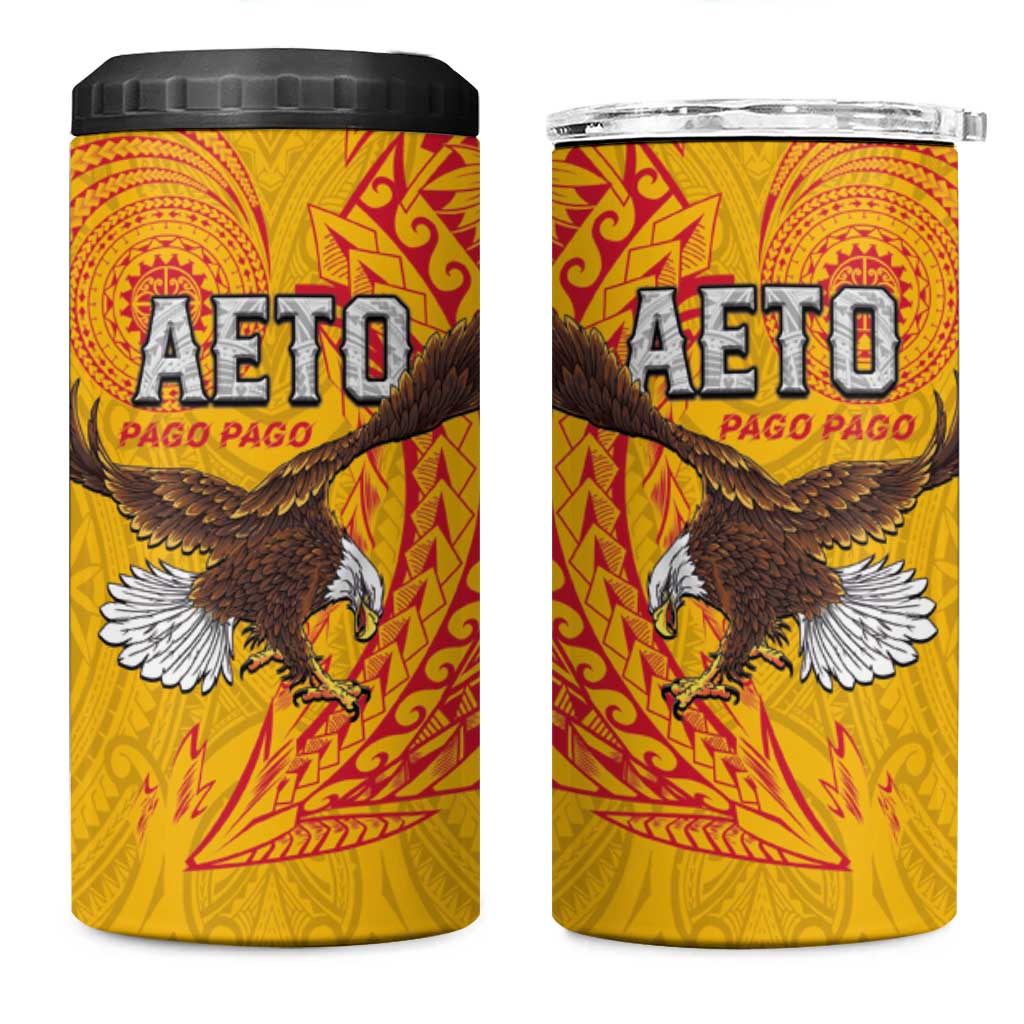 American Samoa Flag Day 4 in 1 Can Cooler Tumbler Fautasi Race Pago Pago-Aeto Eagle Wings Tribal Style LT03 One Size: 16 oz Multicolor - Polynesian Pride