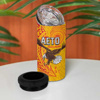 American Samoa Flag Day 4 in 1 Can Cooler Tumbler Fautasi Race Pago Pago-Aeto Eagle Wings Tribal Style LT03 - Polynesian Pride