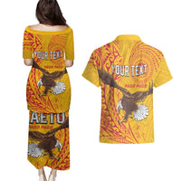 Personalised American Samoa Flag Day Couples Matching Puletasi and Hawaiian Shirt Fautasi Race Pago Pago-Aeto Eagle Wings Tribal Style LT03 - Polynesian Pride