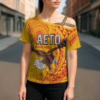 Personalised American Samoa Flag Day Cross Shoulder Shirt Fautasi Race Pago Pago-Aeto Eagle Wings Tribal Style LT03 - Polynesian Pride