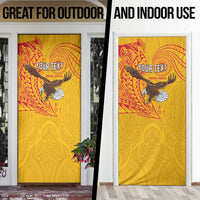Personalised American Samoa Flag Day Door Cover Fautasi Race Pago Pago-Aeto Eagle Wings Tribal Style LT03 - Polynesian Pride