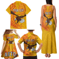 Personalised American Samoa Flag Day Family Matching Tank Maxi Dress and Hawaiian Shirt Fautasi Race Pago Pago-Aeto Eagle Wings Tribal Style LT03 - Polynesian Pride