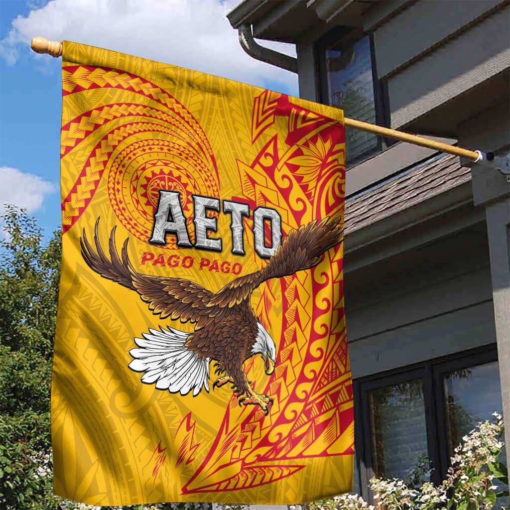 American Samoa Flag Day Garden Flag Fautasi Race Pago Pago-Aeto Eagle Wings Tribal Style LT03 - Polynesian Pride