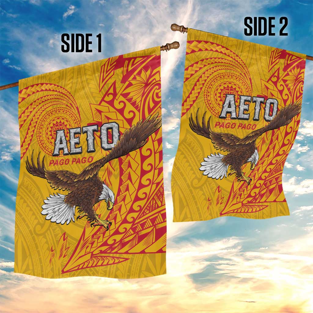 American Samoa Flag Day Garden Flag Fautasi Race Pago Pago-Aeto Eagle Wings Tribal Style LT03 - Polynesian Pride