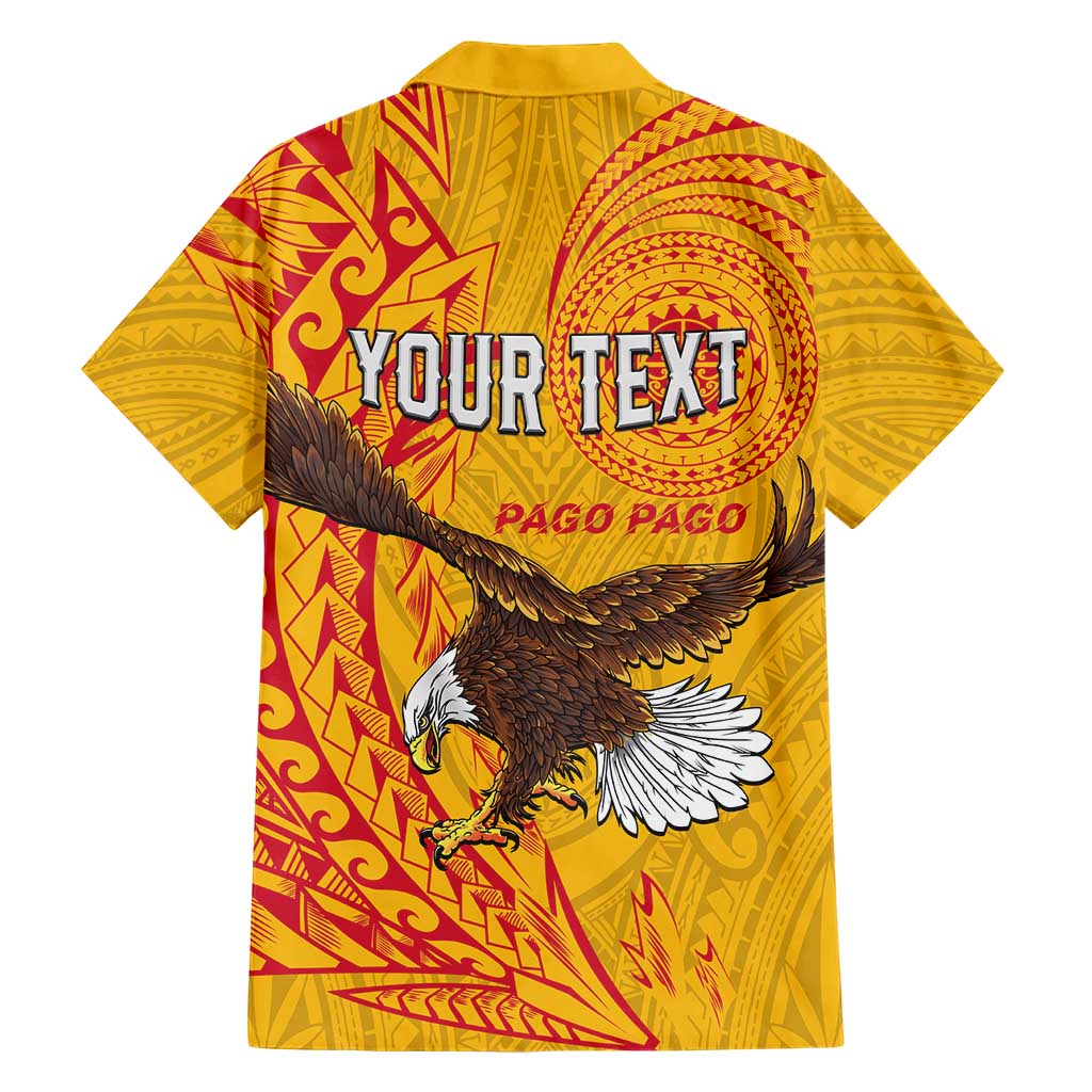 Personalised American Samoa Flag Day Hawaiian Shirt Fautasi Race Pago Pago-Aeto Eagle Wings Tribal Style LT03 - Polynesian Pride