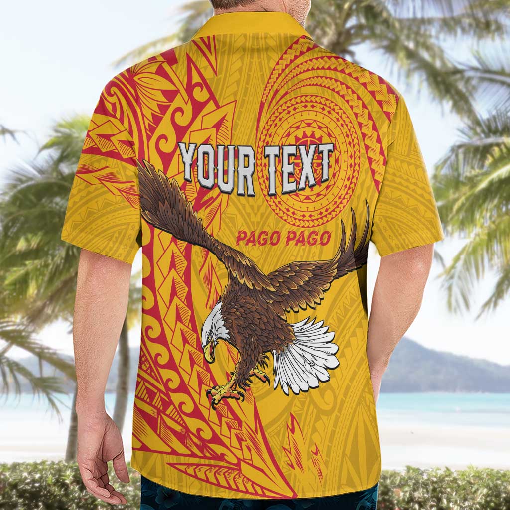 Personalised American Samoa Flag Day Hawaiian Shirt Fautasi Race Pago Pago-Aeto Eagle Wings Tribal Style LT03 - Polynesian Pride