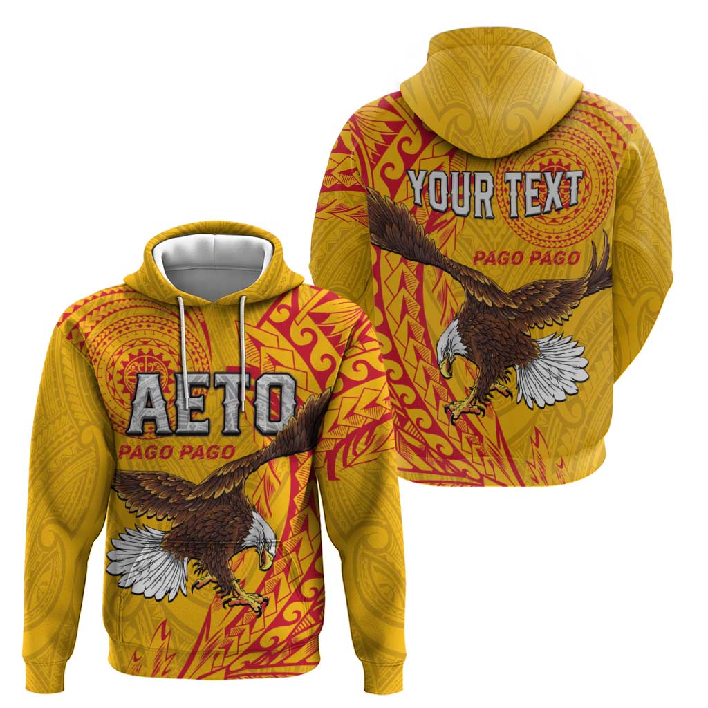Personalised American Samoa Flag Day Hoodie Fautasi Race Pago Pago-Aeto Eagle Wings Tribal Style LT03 - Polynesian Pride