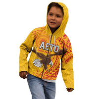 Personalised American Samoa Flag Day Kid Hoodie Fautasi Race Pago Pago-Aeto Eagle Wings Tribal Style LT03 - Polynesian Pride