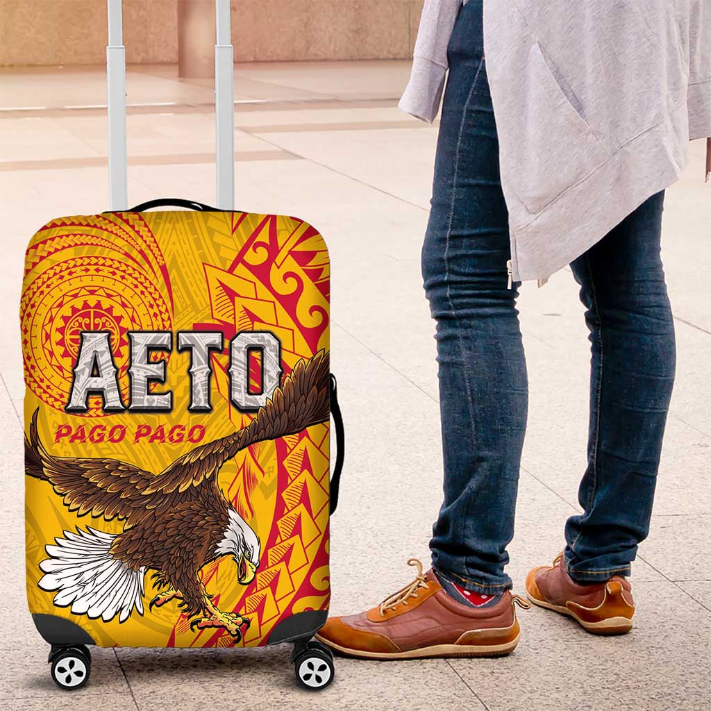 American Samoa Flag Day Luggage Cover Fautasi Race Pago Pago-Aeto Eagle Wings Tribal Style LT03 Multicolor - Polynesian Pride